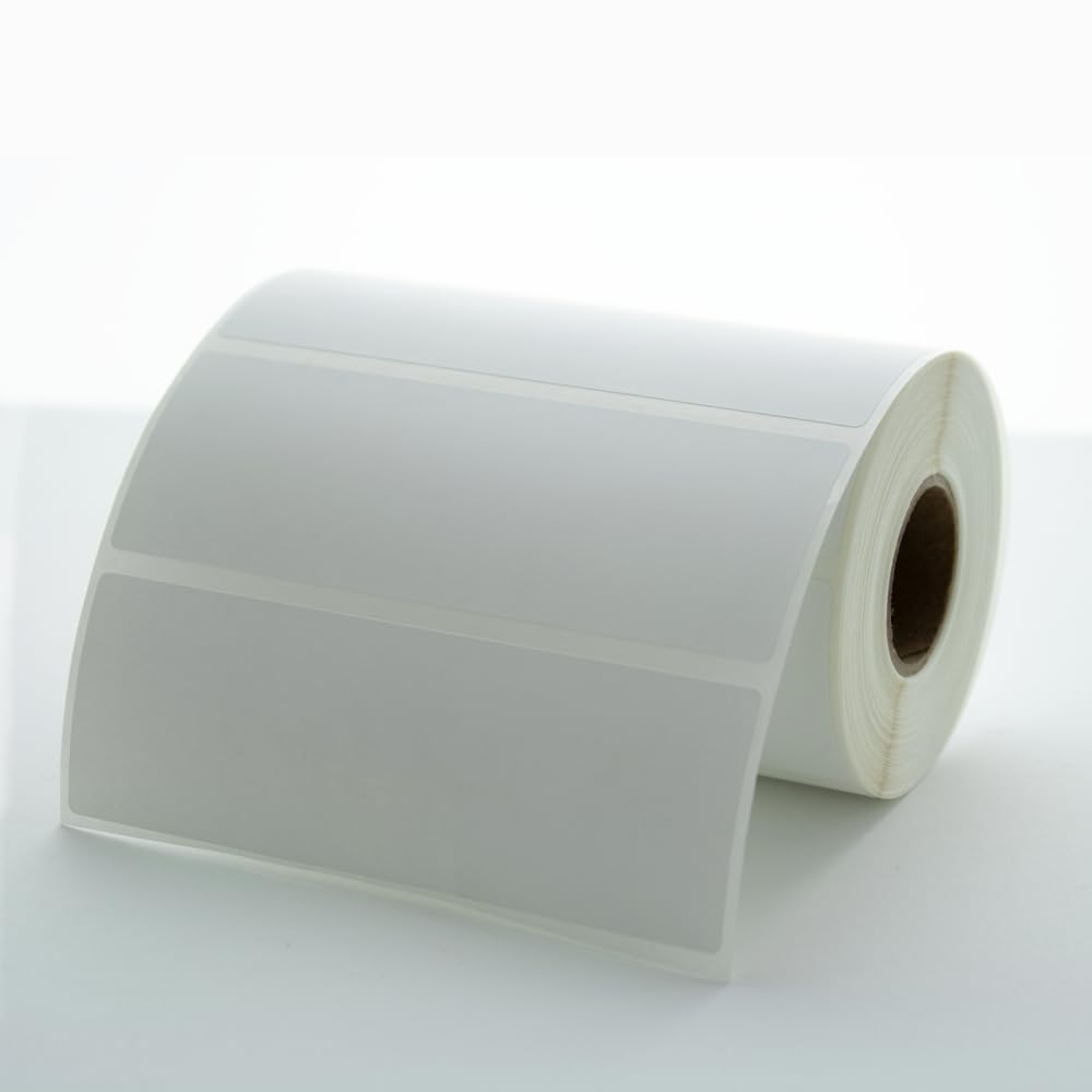Amazon Transparency Labels by LabelValue, 4" x 1.375" industrial thermal transfer labels on a roll, Type 4, for product labeling.