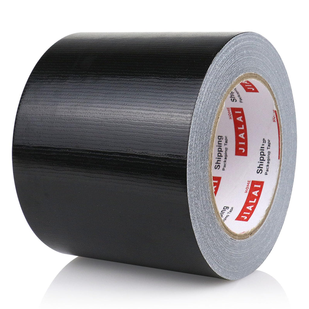 Wide Duct Tape, Industrial Grade 30Yards (90 ft) 4 Inch Black Tape, 9 Mil Heavy-Duty, Waterproof, Strong, Flexible, No Residue, for Crafts & Home Improvement (Black, 4'' x 90ft)