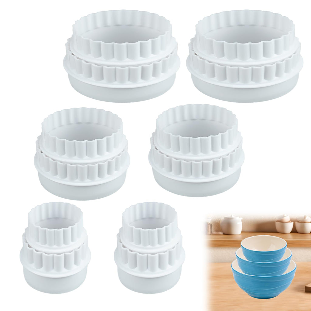 12 Pieces Display Stands for Pyrex Round Bowls Risers for Pyrex Bowls Stacker Stacking Rings for Cabinet White