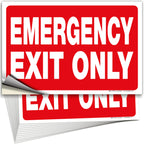 iSYFIX Emergency Exit Only Signs Stickers, 10x7 Inch, 12 Pack 12 Pk 10x7 Sticker Red