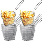 10Pack Mini Square Fry Basket, Stainless Steel Reusable Deep Fryer Baskets