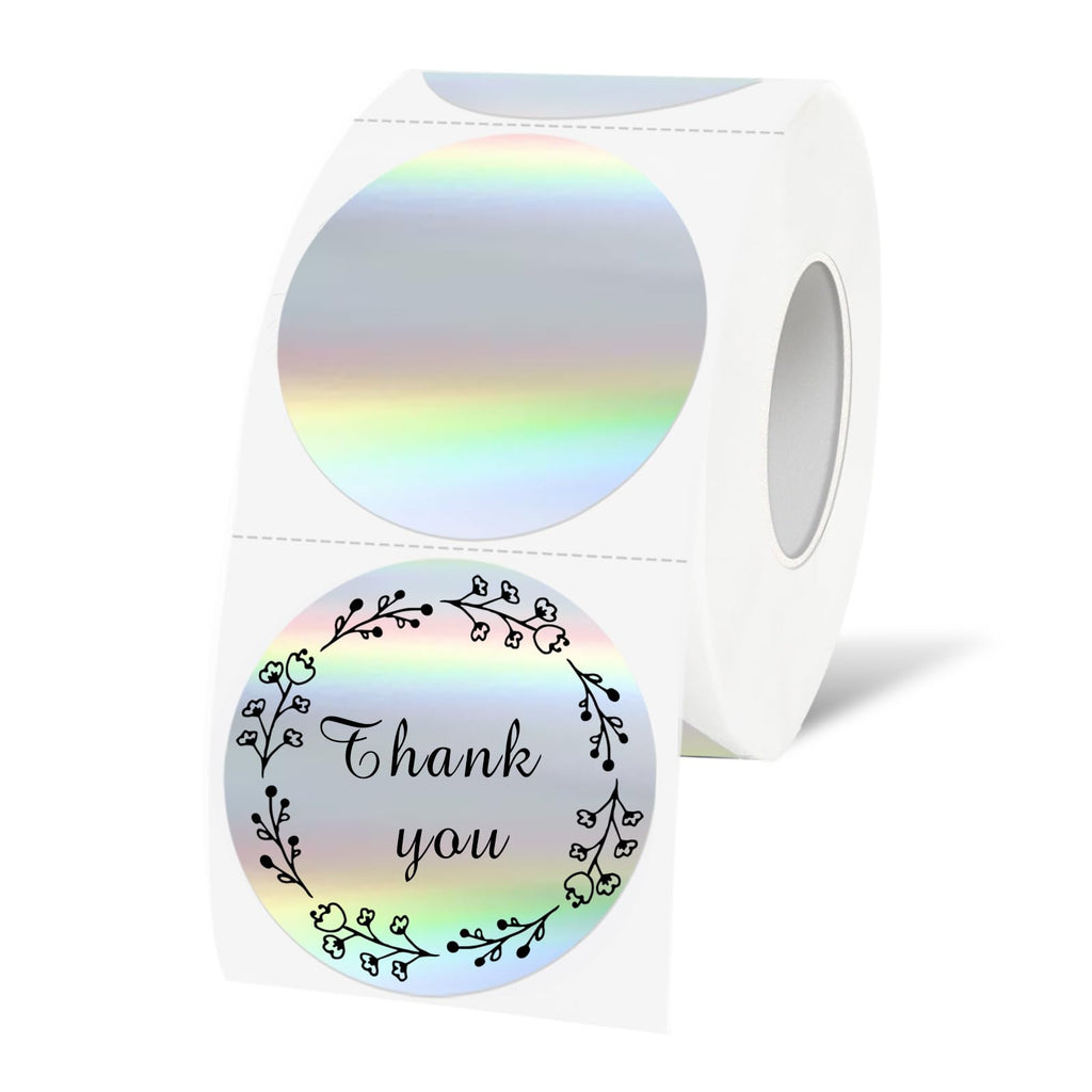 1.5 Silver Round Thermal Sticker Labels, 500 Labels per Roll, Direct Thermal, Multi-Purpose Silver-500 Labels 1.5 inch