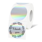 1.5 Silver Round Thermal Sticker Labels, 500 Labels per Roll, Direct Thermal, Multi-Purpose Silver-500 Labels 1.5 inch