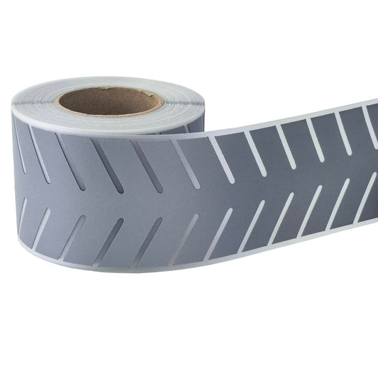 High Visibility Silver Reflective Heat Transfer Vinyl Warning Tape Iron On for Clothing MN-06 2in x 10y