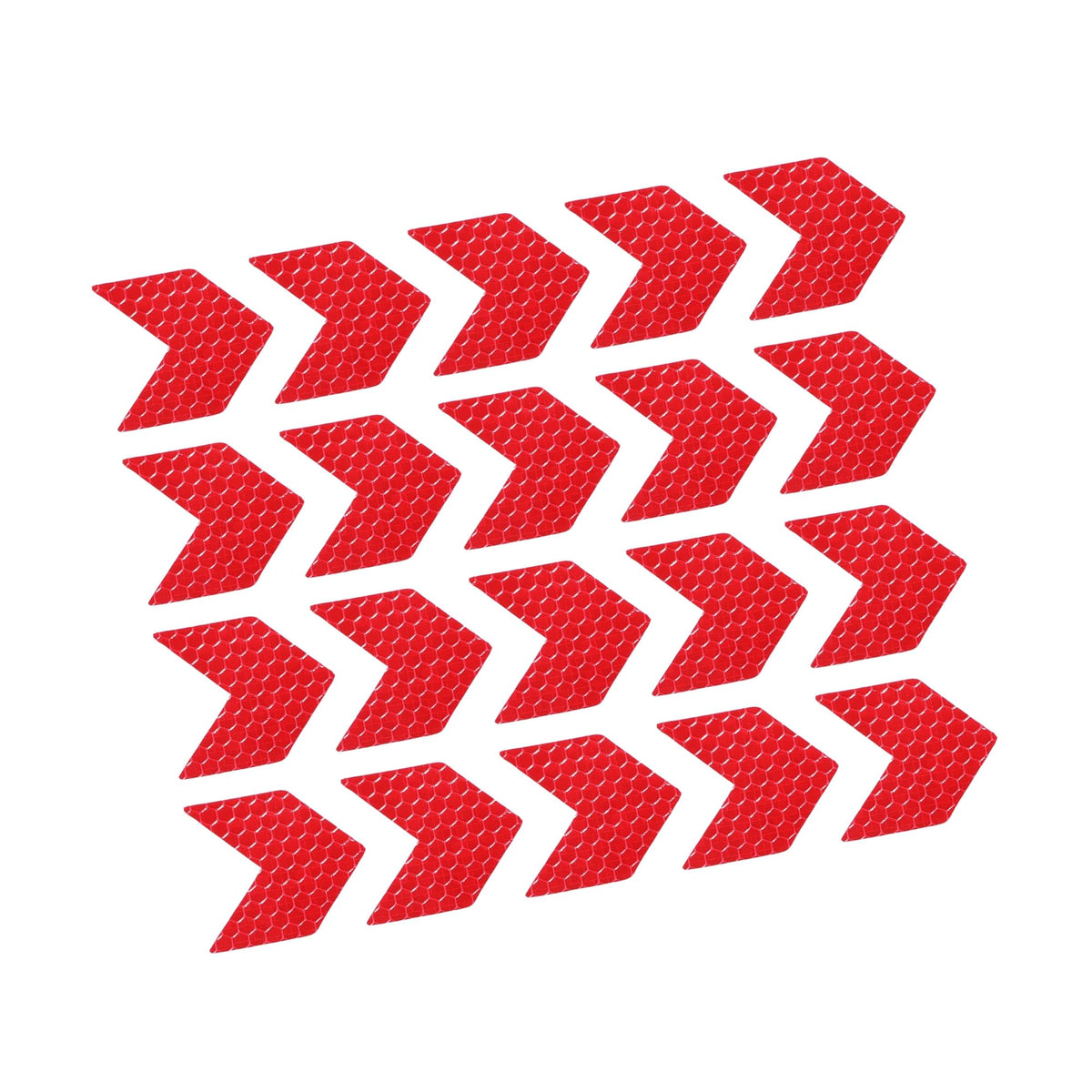 20 Pcs Reflective Stickers, 1.77"x1.54" Arrow Shape Safety Tape Reflector Universal for Cars Trucks Trailers Waterproof PET Red Auto Replacement Parts