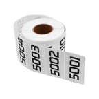 Number Stickers 5001-6000 | Inventory Number Label Stickers | 3" x 1.5" Small Black Numbering | Consecutive Numbered Sticker for Office Warehouse Classification Storage