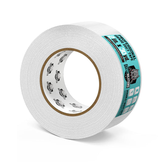 Heavy Duty White Duct Tape, Double-Thick Adhesive with Grips Smooth, UV Resistant and Extra Stick White Duct Tapes for Indoor and Outdoor, 2'' x 30yd, 1 Roll 2'' x 30 Yards - White