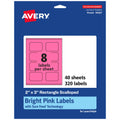 Avery Printable Rectangle Scalloped Labels, Sure Feed Technology, 2" x 3", Bright Pink Labels, Print-to-The-Edge, Laser/Inkjet Printable, 320 Total, Great for Mailing and Candles 320 labels