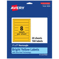 Avery® Printable Rectangle Labels, Sure Feed® Technology, 1" x 7", Bright Yellow Labels, Print-to-The-Edge, Laser/Inkjet Printable, 160 Total, Great for Candles and Jars 160 labels