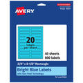 Avery Printable Rectangle Labels, Sure Feed Technology, 3/4" x 3-1/2", Bright Blue Labels, Print-to-The-Edge, Laser/Inkjet Printable, 800 Total, Great for Mailing 800 labels