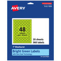 Avery Printable Starburst Labels, Sure Feed Technology, 1", Bright Green Labels, Print-to-the-Edge, Laser/Inkjet, 960 Total, Great for Mailing Seals and Planner Stickers 960 labels