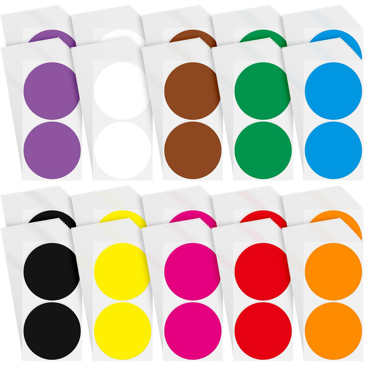 Marspark 600 Pcs 3 Inch Color Coding Circle Stickers Round 10 Colors