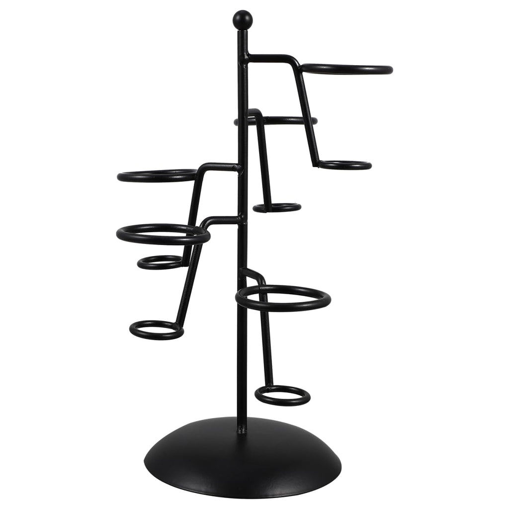Cabilock Iron Ice Cream Cone Holder Stand 5-Hole Black