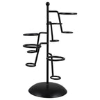 Cabilock Iron Ice Cream Cone Holder Stand 5-Hole Black