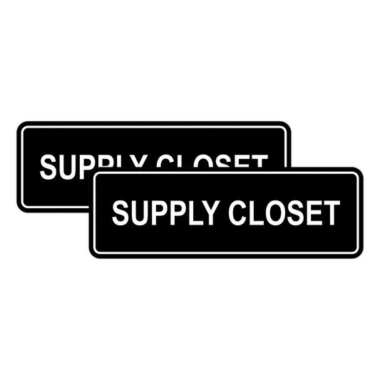 Signs ByLITA Standard Supply Closet Wall or Door Sign | Office Storage Signage (Black) - Large 2 Pack 3 x 9" - Large (2 Pack) Black
