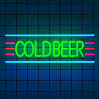 Cold Beer Neon Sign Bar Neon Light Sign for Man Cave Beer Neon Light Sign Letter Led Sign for Pub Bedroom Store Club Bistro Wall Decor Ideal Pick for Dad Husband Men Cold Beer