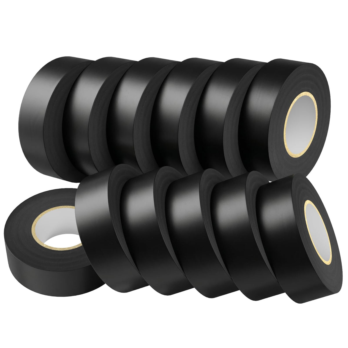 SWRT 0.75" x66ft 12 Pack Electrical Tape, Waterproof Flame Retardant Black