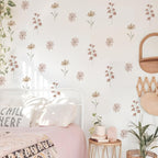 YouRfocus Boho Daisy Flower Wall Decals for Girls Room, Peel and Stick Boho Daisy-pink B 12 Sheets