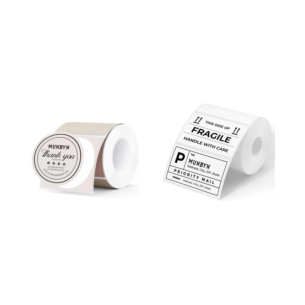 2" Round Thermal Labels 150 Labels/Roll+3x2 Thermal Labels 500 Labels/Roll