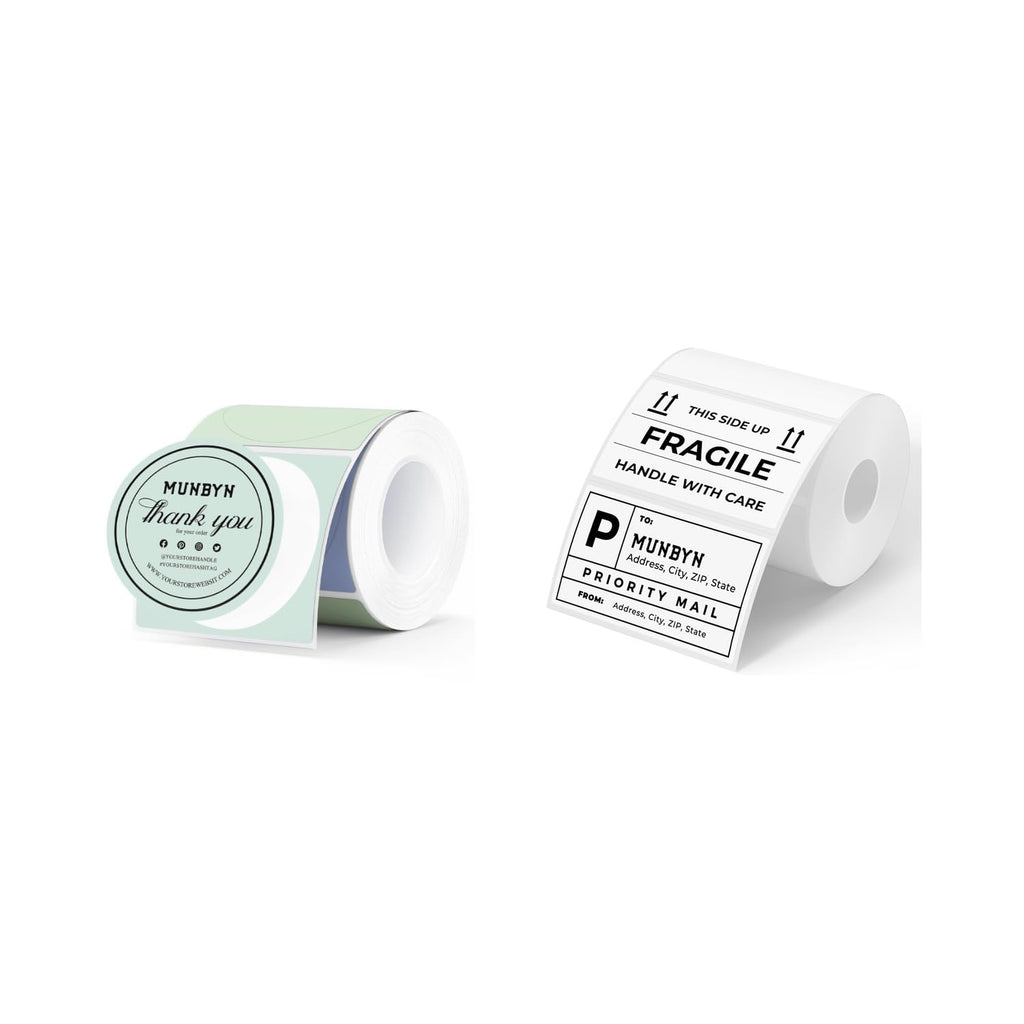 2" Circle Thermal Labels 150 Labels/Roll+3x2 Thermal Labels 500 Labels/Roll