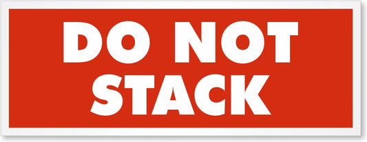 SmartSign 'Do Not Stack' Packing Labels - 500/Roll, 1.5 x 4 inch, 4.5 mil Coated Paper with Permanent Adhesive Backing, Inventory Warehouse/Shipping Stickers, Red/White, Glossy Finish, Made in USA