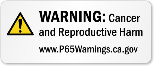 SmartSign 'Cancer and Reproductive Harm' Official California Proposition 65 Labels - 500/Roll, 0.625x1.5 inch, OEHAA-Compliant, Semi-Gloss Paper Stickers, Black/White/Yellow, USA-Made