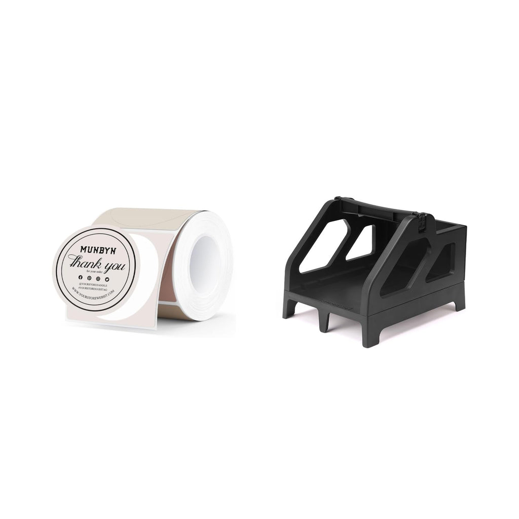 2" Round Thermal Labels 150 Labels/Roll+ITPP941ST Label Holder Black