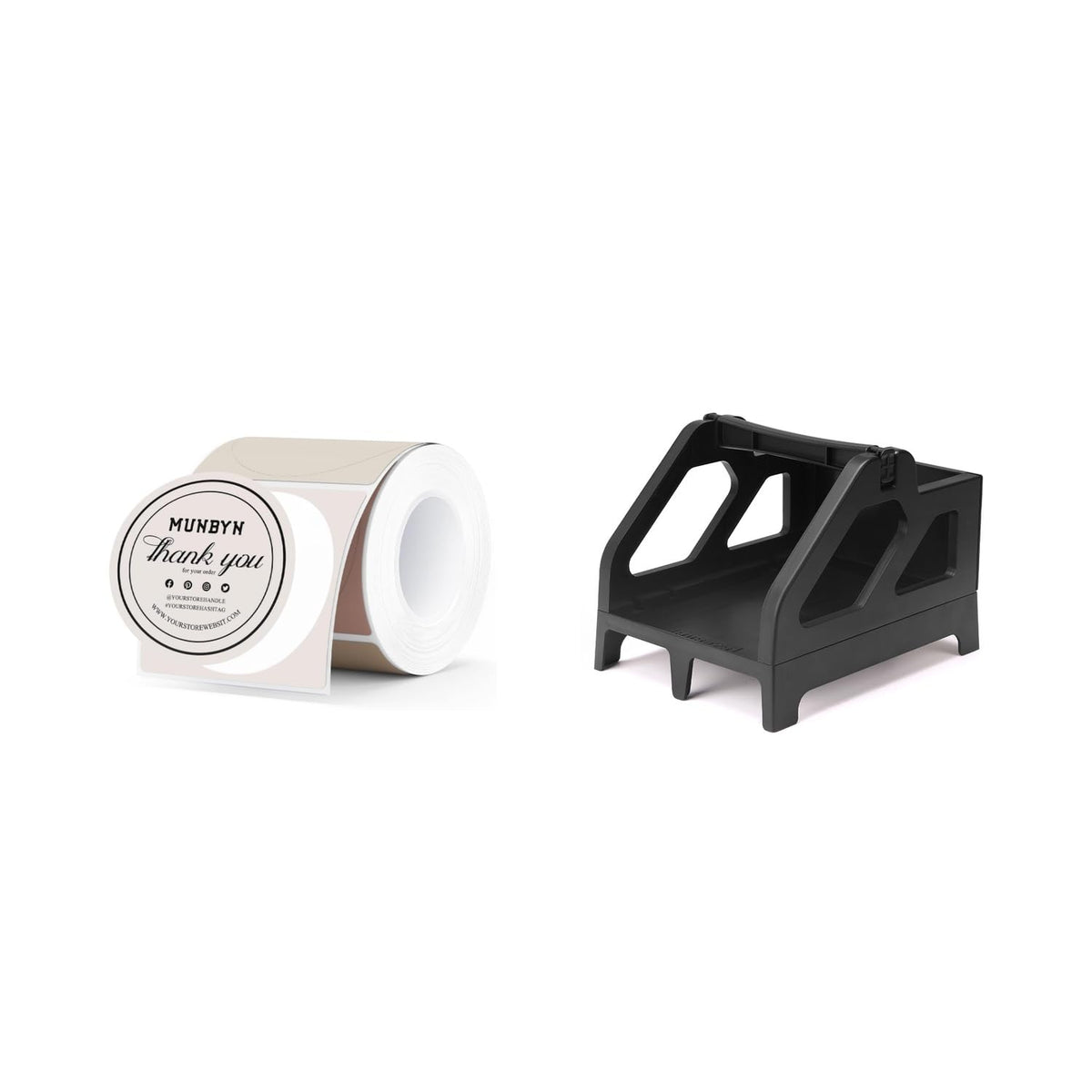 2" Round Thermal Labels 150 Labels/Roll+ITPP941ST Label Holder Black