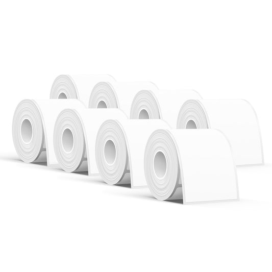 SUPVAN T50M Series Label Maker Tape, 8 Rolls 1.96'' × 3.14'' (50mm × 80mm) 100 Labels/Roll Genuine Laminated Thermal Label Tape, Waterproof Oilproof Highly Adhesive Auto Detect Labels, Black on White 2" x 3-1/8"