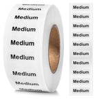 250pcs Medium Clothing Size Strip Labels, 1.25" x 5"