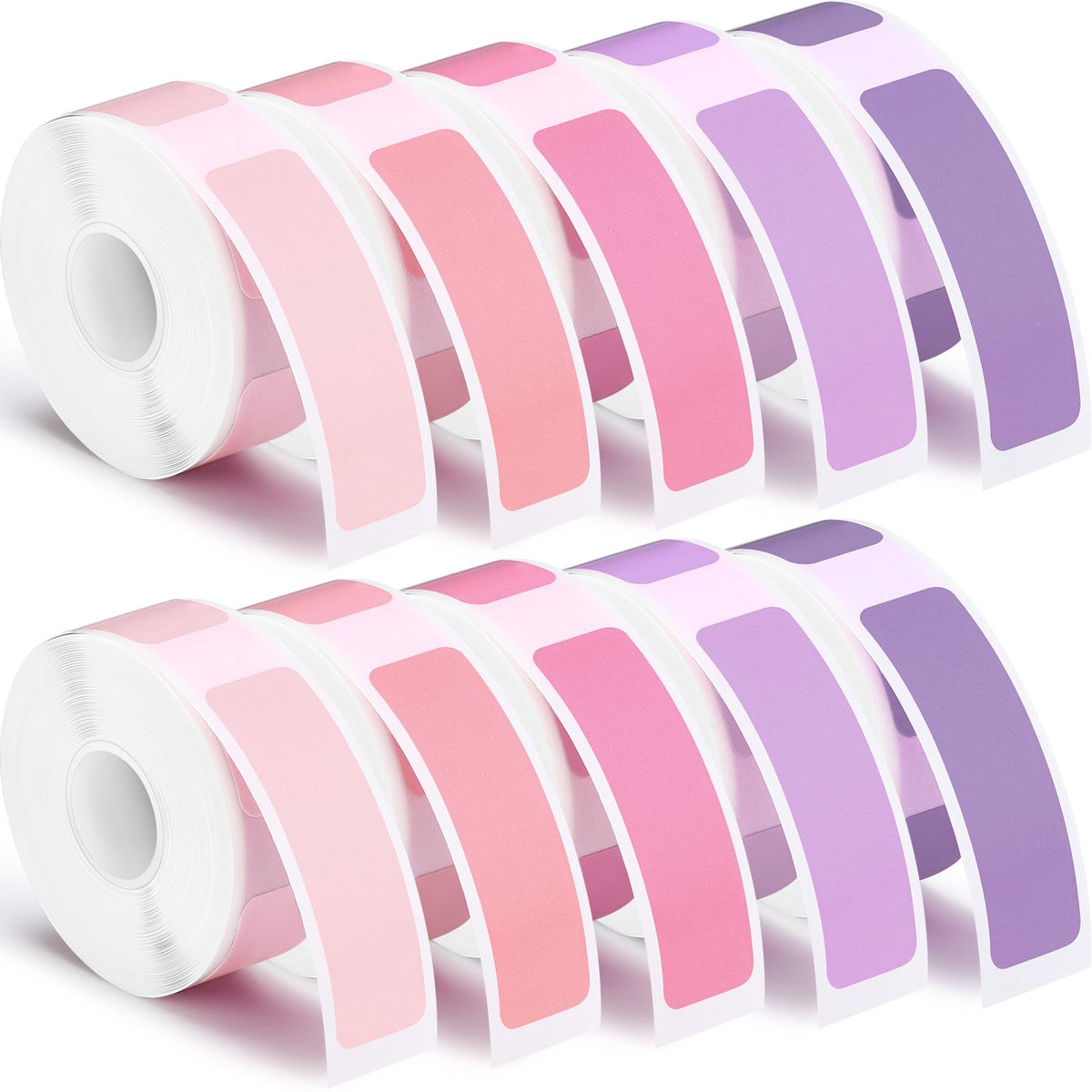 Gersoniel 1600 Pcs Label Tapes Compatible with D30 Label Printer Laminated Labeling Stickers Thermal Labels for Home Office(Pink, Purple,12x40mm) Pink, Purple 12x40mm