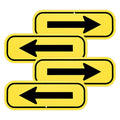 M METERXITY 4-Pack Black Arrow Signs 10x3.5" Aluminum, Yellow on Black Yellow/Black