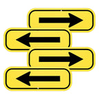 M METERXITY 4-Pack Black Arrow Signs 10x3.5" Aluminum, Yellow on Black Yellow/Black