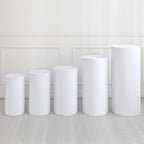uxcell Set of 5 Cylinder Spandex Stand Cover White S/M/L/XL/XXL