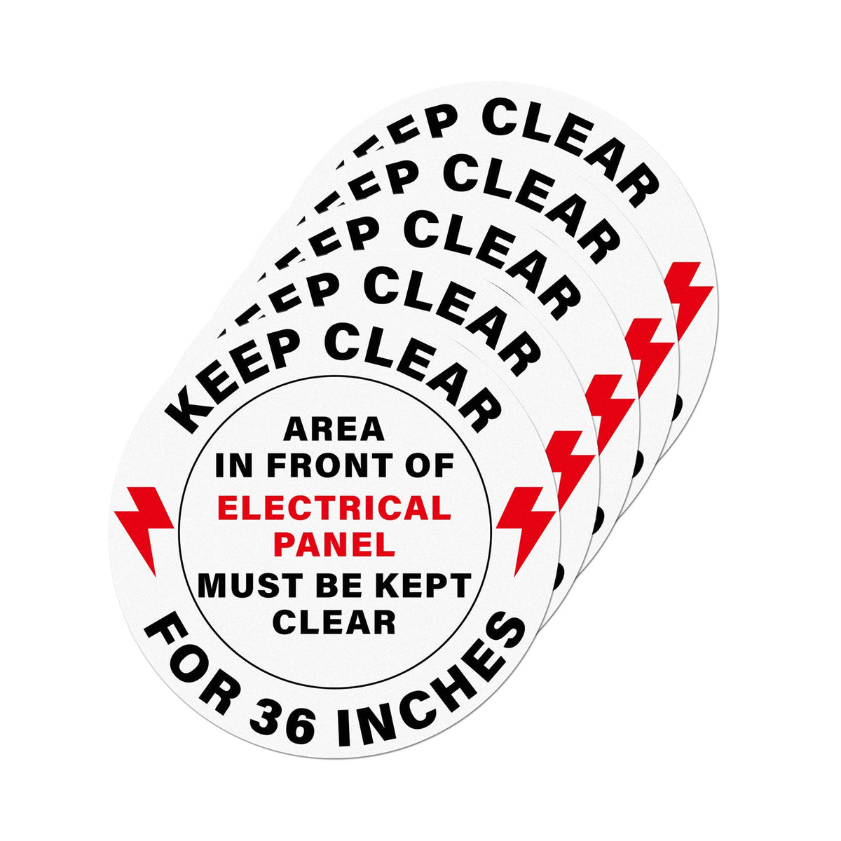 5 Pack 17" Keep Electrical Panel Clear Anti-Slip Floor Stickers