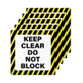 5 Pack Keep Clear Do Not Block Stickers 17 × 17 Inches