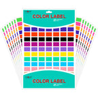PARLAIM Pack of 1575 Rectangle Color Coding Labels,1/2" x 3/4" Rectangular Stickers in 15 Colors Rectangle Folder File Labels for Office and Home