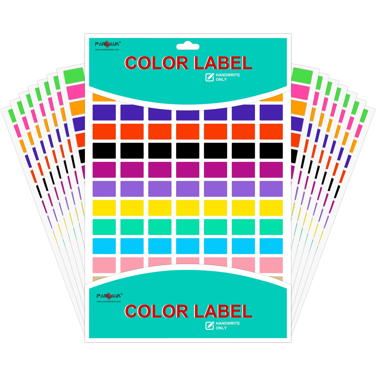 PARLAIM Pack of 1575 Rectangle Color Coding Labels,1/2" x 3/4" Rectangular Stickers in 15 Colors Rectangle Folder File Labels for Office and Home