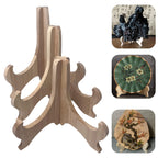 RTeng 2 Pack Wooden Display Stand for Sculptures | Plate and Stone Holder | Decorative Support Rack – Stylish Wooden Stands for Display, Plate Stands, Picture Frame Stand (5”, 6”, 7”) (5 Inch) 5 Inch