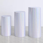 uxcell Set of 3 Cylinder Spandex Stand Cover White-S/M/L