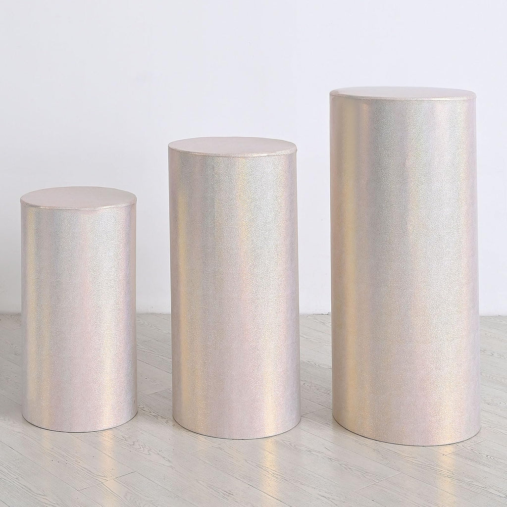 uxcell Set of 3 Cylinder Spandex Stand Cover Champagne-S/M/L