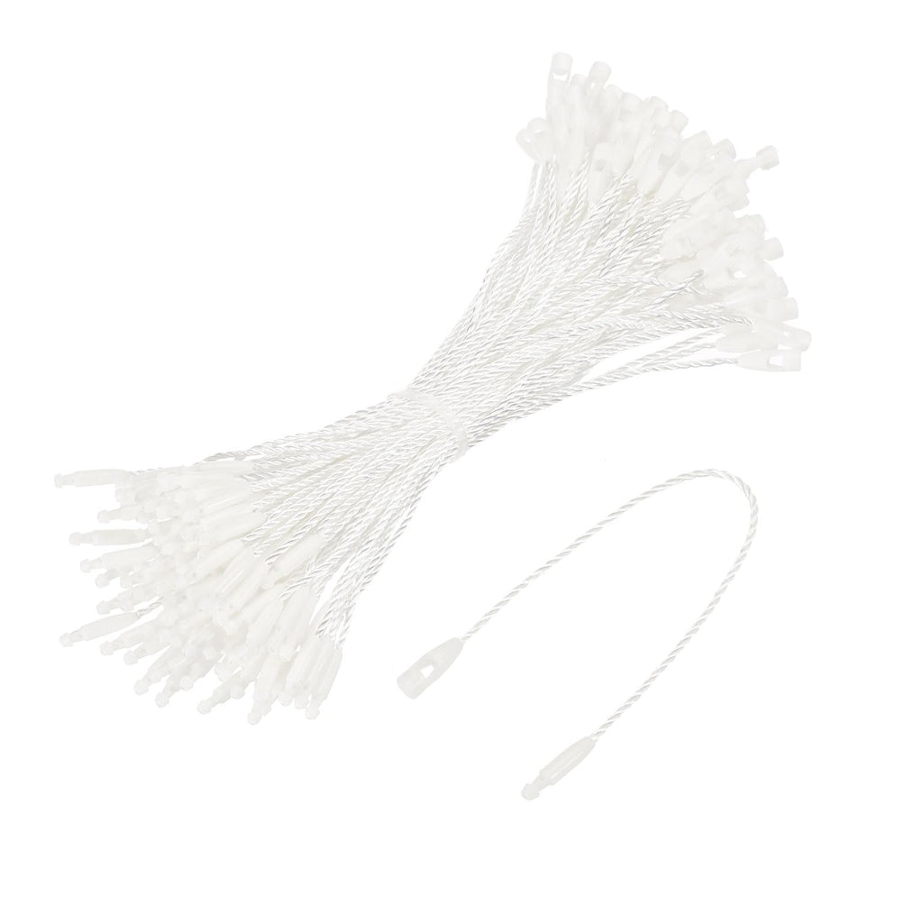 MECCANIXITY Cotton Hang Tag String Snap Lock Pins White 4.7" 100pcs 4.7 inches