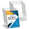 12 Pack Acrylic Sign Holder 8.5x11 Inches, Clear Plastic Table Paper Display Stand, L-Shape Vertical Menu Holder Stand, Clear Picture Photo Flyer Display Stand for Restaurants, Store, Office Desktop 12 Pack-L Shape-8.5X11