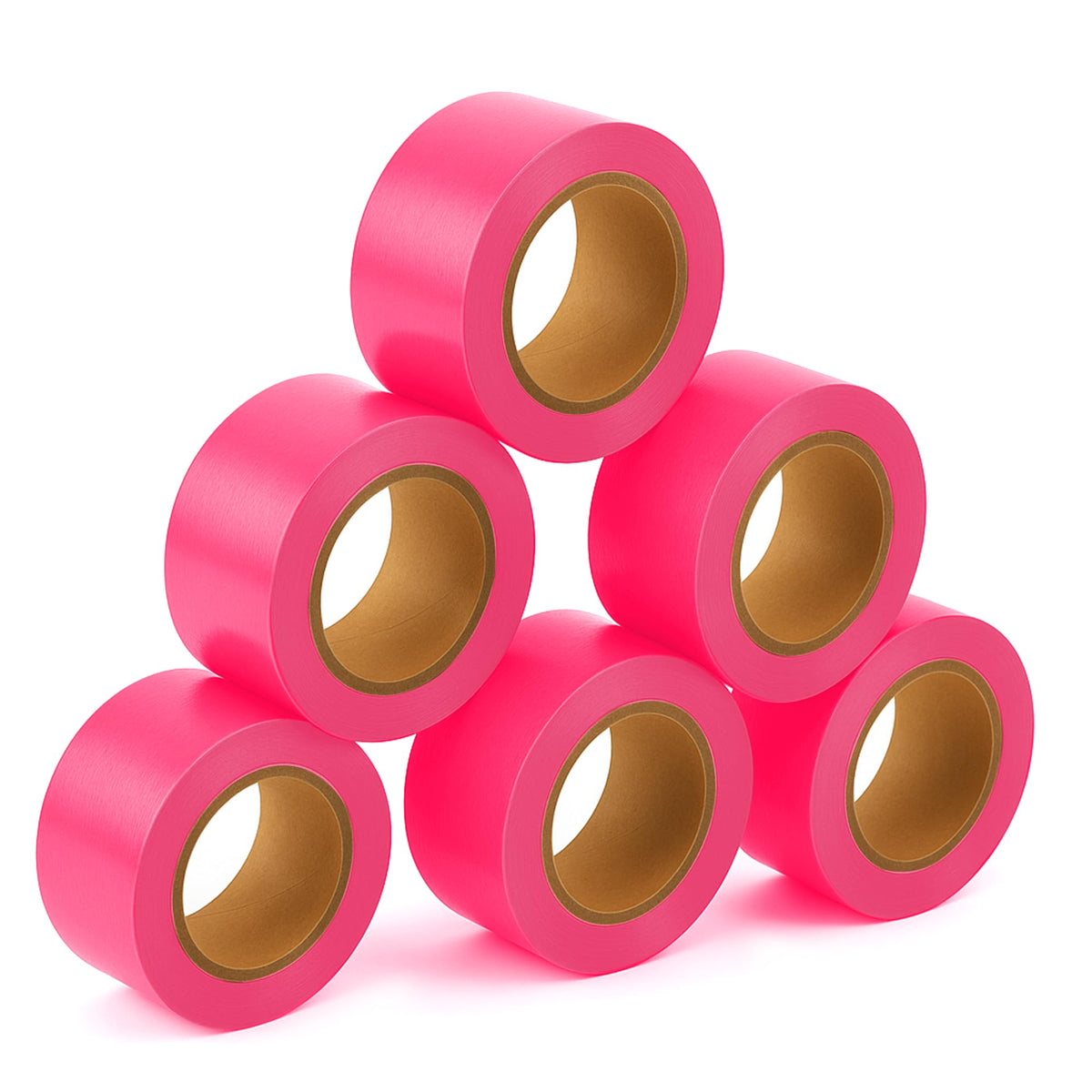 SINGHAL 5 Pack Pink Flagging Tape, 1" x 750 ft Length – Highly Visible Survey Tape for Marking & Barricading | Non-Adhesive Trail & Tree Marking Tape