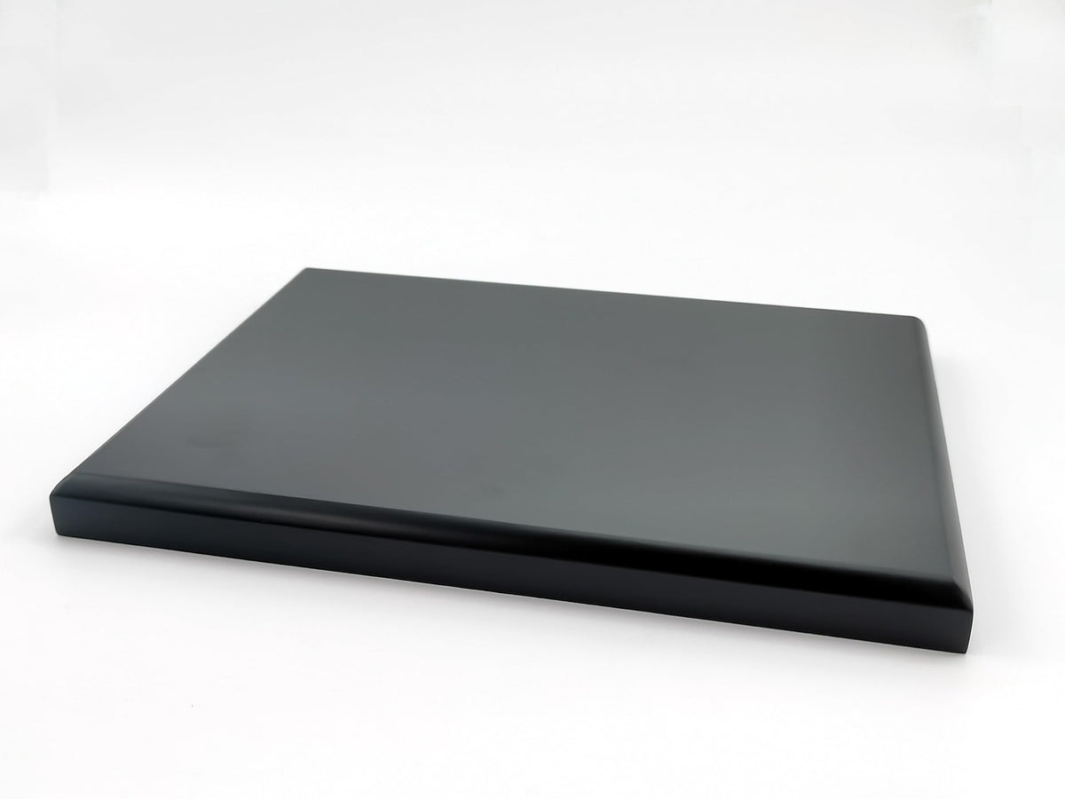 MDF Wooden Display Base Plaque, 12" x 8", Bevel Edge, Art Display Stand, Sculpture Stand, Jewelry Display Stand black