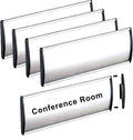 5Pcs Curved Name Plate Holder for Door & Wall - 3" x 8", Silver 3*8 Silver Name plate