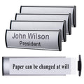 5Pcs Curved NamePlate Holder for Wall or Door 2.36'' x 8'', Silver 2.36*8 Silver Name plate