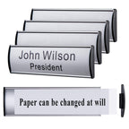 5Pcs Curved NamePlate Holder for Wall or Door 2.36'' x 8'', Silver 2.36*8 Silver Name plate