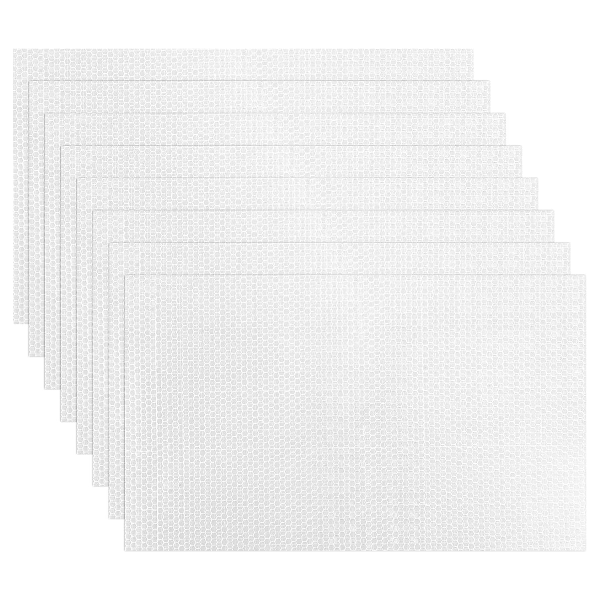 MECCANIXITY Adhesive Reflective Stickers, 12 x 8 Waterproof Safety Reflective Tape Warning Night Reflector Sticker for Bicycles Cars Trailer Mailbox, White Pack of 8