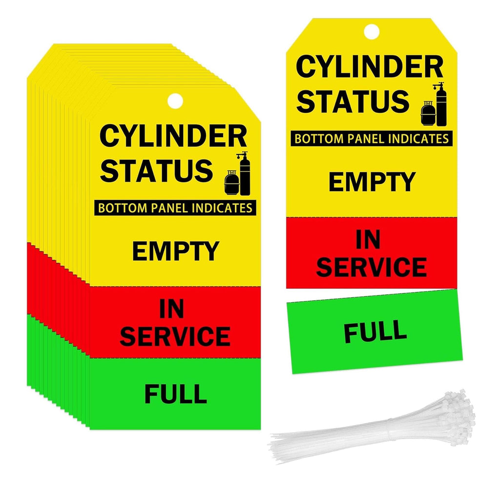 150 Pack Cylinder Status Sign Tags with Strings 2.36x4.7 Inch